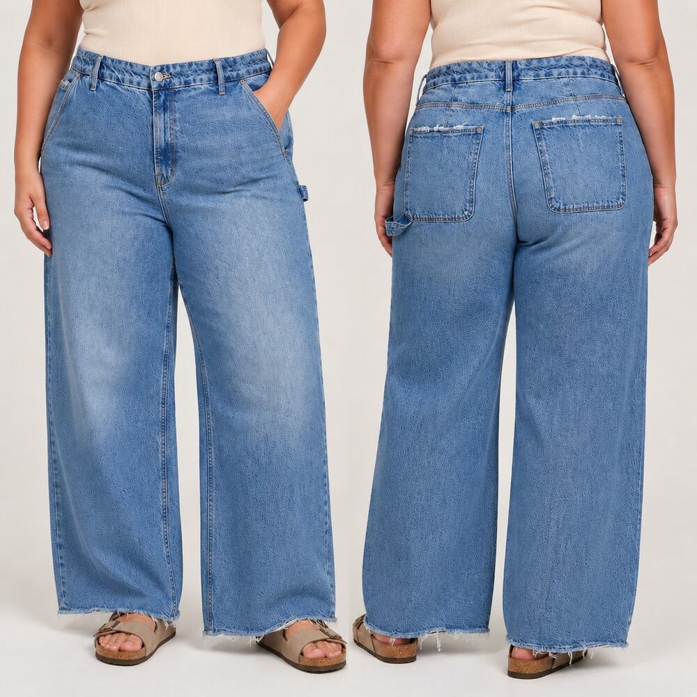 Good American Good ’90s Carpenter Baggy Jeans Size 16 - Run bigger - EUC